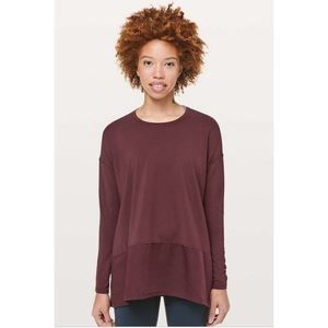 Lululemon Ease of Mind Long Sleeve Bordeaux Drama